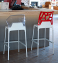Стул пластиковый барный PAPATYA Ego Rock Bar алюминий, стеклопластик, поликарбонат белый, красный Фото 4
