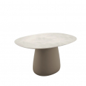 Стол обеденный из керамогранита Qeeboo Cobble 135 полиэтилен, керамогранит слоновая кость Фото 3