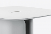 Стол с каналом для протяжки проводов PEDRALI Elinor СС60 сталь, кожа, компакт-ламинат HPL белый Фото 5