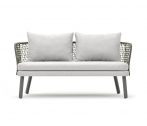 Диван плетеный двухместный Varaschin Emma алюминий, роуп, ткань Фото 3