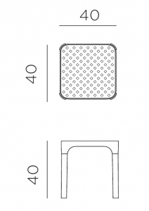 Столик пластиковый журнальный Nardi Net Table 40 стеклопластик горчичный Фото 2
