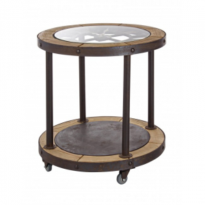 Кофейный столик-часы Garden Relax Clock ель, металл, стекло коричневый Фото 1