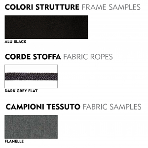 Комплект мягкой мебели Grattoni Soft алюминий, роуп, олефин черный, темно-серый, фланель Фото 3