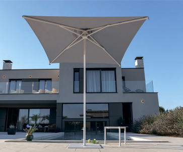 Зонт профессиональный 2.1х2.1 м Scolaro Lido Starwhite алюминий, акрил белый, серебристо-серый Фото 11