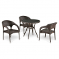Комплект плетеной мебели Afina T283ANT/Y90C-W51 Brown 3Pcs сталь, искусственный ротанг коричневый, бронзовый Фото 1