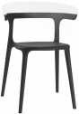 Кресло пластиковое PAPATYA Luna стеклопластик, поликарбонат черный, белый Фото 1