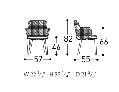 Кресло плетеное Varaschin Emma алюминий, роуп, полипропилен, ткань Фото 2