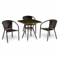 Комплект плетеной мебели Afina T283BNT/Y137C-W51 Brown 3Pcs искусственный ротанг, сталь коричневый Фото 1
