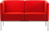 Диван прямой двухместный Профдиван Авеню дерево, металл, кожа красный Фото 1