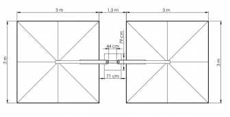 Зонт профессиональный двухкупольный 7.5х3 м-thumbs-Фото3