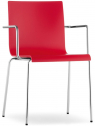 Кресло пластиковое PEDRALI Kuadra XL сталь, технополимер красный Фото 1