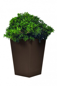 Кашпо пластиковое Keter Rattan Planter M пластик с имитацией плетения коричневый Фото 1