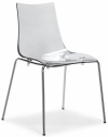 Стул прозрачный Scab Design Zebra Antishock 4 Legs сталь, поликарбонат хром, прозрачный Фото 1