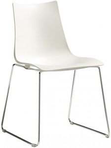 Стул пластиковый на полозьях Scab Design Zebra Technopolymer сталь, технополимер хром, лен Фото 1