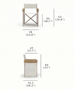 Кресло металлическое складное SNOC Sestri Bisque алюминий, тик, текстилен бежевый Фото 2