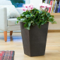 Кашпо пластиковое Keter Rattan Planter M пластик с имитацией плетения коричневый Фото 6