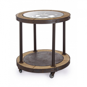 Кофейный столик-часы Garden Relax Clock ель, металл, стекло коричневый Фото 2