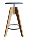 Табурет деревянный  полубарный  с обивкой SIPA Tommy ясень, металл, ткань Фото 10