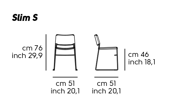 Стул с обивкой Slim S M TS