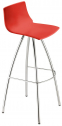 Стул полубарный пластиковый Scab Design Day сталь, технополимер красный Фото 1