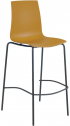 Стул пластиковый барный PAPATYA X-Treme BSL Pro сталь, стеклопластик антрацит, темно-желтый Фото 1