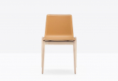 Стул деревянный с обивкой PEDRALI Malmo ясень, натуральная кожа беленый ясень, светло-коричневый Фото 4