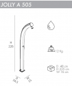 Душ уличный Arkema Jolly A 505 алюминий Фото 2