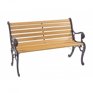 Скамейка кованая Garden Relax Lion чугун, дерево коричневый Фото 1