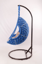 Кресло подвесное плетеное Pride Design Валио Гламур сталь, микровелюр голубой Фото 5