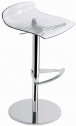 Табурет прозрачный барный PAPATYA X-Treme B сталь, поликарбонат полированный, хромированный, прозрачный Фото 1