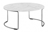 Столик кофейный PEDRALI Circuit сталь, компакт-ламинат HPL титановый, белый мрамор Фото 1
