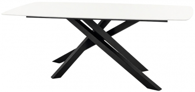 Стол ламинированный обеденный Grattoni Milo сталь, компакт-ламинат HPL черный, белый Фото 1
