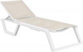 Шезлонг-лежак пластиковый Siesta Contract Rio стеклопластик, текстилен белый, бежевый Фото 7