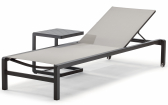 Лежак металлический Grattoni GS 927A алюминий, текстилен антрацит, светло-серый Фото 1