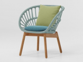 Кресло плетеное с подушкой Kettal Cala тик, алюминий, полиэстер, акрил Фото 1