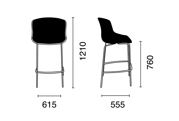 Стул барный с обивкой Globe-S Bar Soft