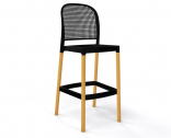 Стул пластиковый барный Gaber Panama BL бук, технополимер черный Фото 1