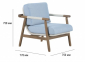 Кресло деревянное с подушками Tagliamento Apoyo акация, роуп, олефин грецкий орех, голубой Фото 2