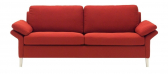 Диван прямой двухместный Профдиван Статус дерево, кожа красный Фото 2