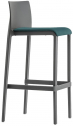 Стул пластиковый барный с мягким сиденьем PEDRALI Volt стеклопластик, фанера, ткань антрацит, темно-синий Фото 1