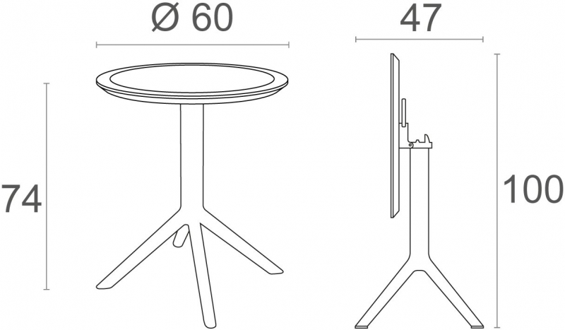 Комплект пластиковой мебели Sky Folding 60 Carmen