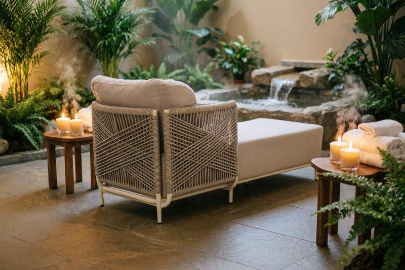 Шезлонг-лежак плетеный Fiyonk