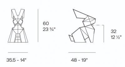 Фигура дизайнерская пластиковая Vondom Origami Kousagi Basic полиэтилен Фото 2