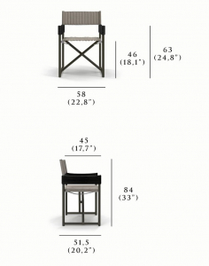 Кресло металлическое складное SNOC Sestri Terra алюминий, тик, текстилен коричневый Фото 2