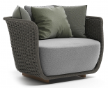 Кресло плетеное с подушками Atmosphera Bellagio алюминий, роуп, ткань Фото 1