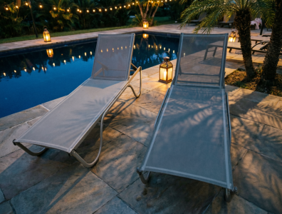 Шезлонг-лежак металлический THEUMBRELA SEMSIYE EVI Ankara алюминий, текстилен антрацит Фото 5