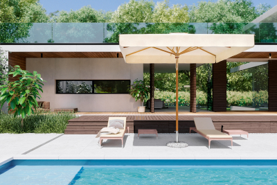 Зонт профессиональный Dolomiti Wood Iroko