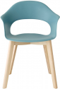 Кресло пластиковое Scab Design Natural Lady B бук, технополимер отбеленный бук, голубой Фото 1