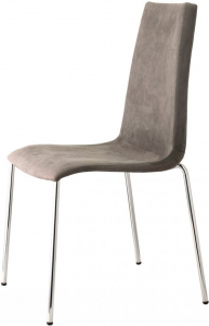 Стул с обивкой Scab Design Mannequin Pop 4 legs сталь, технополимер, ткань хром, коричневый Фото 1