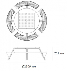 Стол деревянный со скамейками-thumbs-Фото3